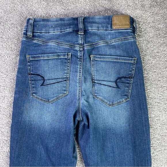 American Eagle Jeans Women’s 2 Blue Jegging Slim High Rise Medium Wash Denim - Picture 5 of 14